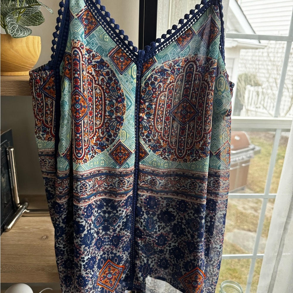 Collective Concepts Blue and Orange Patterned Camisole Stitch Fix Medium - Picture 2 of 4
